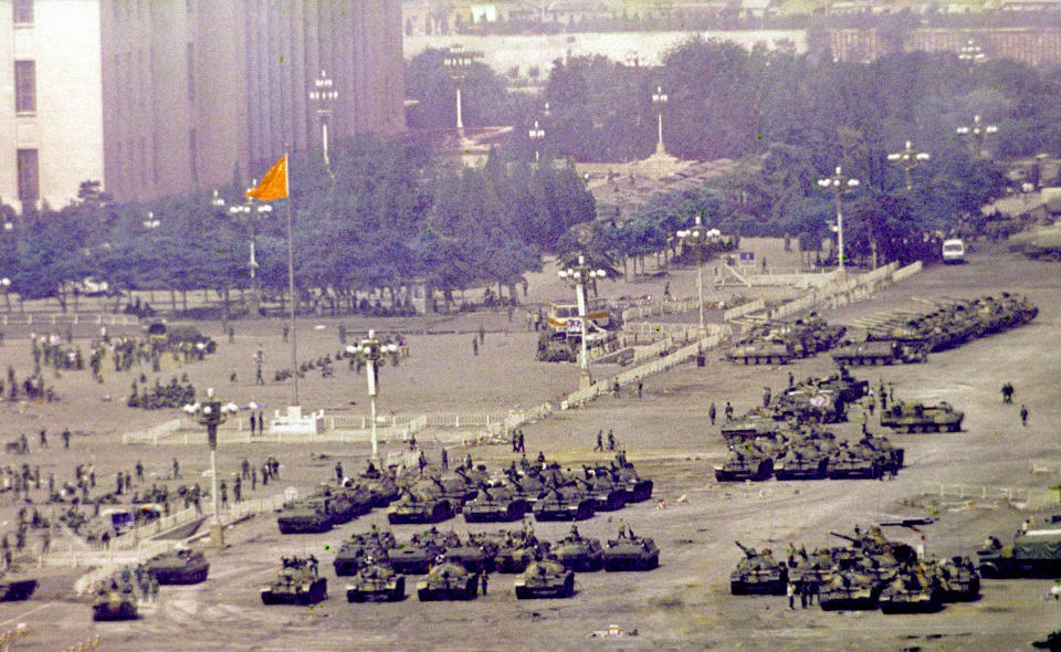 Tanks on Tiananmen Square